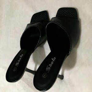 Stiletto black snakeskin leather sandals - 9